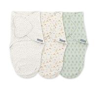 SwaddleMe by Ingenuity Monogram Collection Lot de 3 langes pour bébé, 100% coton, améliore le sommeil et calme le réflexe de sursaut, 0 à 3 mois, design pliable pour un changement facile, TOG 1.0