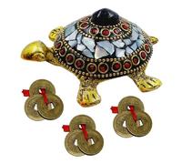 Swadeshi Desire Tortue pour la maison avec pièces de monnaie Feng Shui, articles en métal Kachua Feng Shui pour la chance, articles de décoration pour le salon