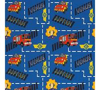 Swafing Tissu jersey de coton Sam le pompier pour enfant coupon (bleu, 1 m)