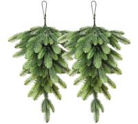 Swag de Noël 2pcs 24x15 Pouces artificielles à la Hausse Arborescence des Arbres Swag décorations de Noël pour la fenêtre Murale la Porte d'entrée, décorations
