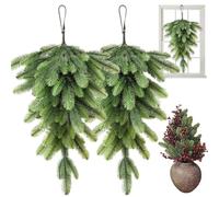 Swag de Noël 2pcs 24x15 Pouces artificielles à la Hausse Arborescence des Arbres Swag Décorations de Noël pour la fenêtre Murale la Porte d'entrée, décor