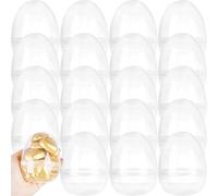 Swakuta Lot de 20 œufs de Pâques transparents de 9,4 cm avec fond plat en plastique - Petits œufs de Pâques translucides à remplir pour bonbons, Pâques, chasse, jouets, cadeaux de fête