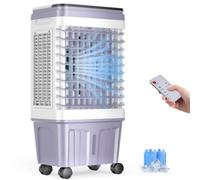 Swamp Cooler, climatiseur portable 2 500 CFM, refroidisseur d'air évaporatif avec réservoir d'eau de 6,87 gallons, 3 vitesses et 4 modes, oscillation à 120°, refroidisseur d'air avec minuterie de