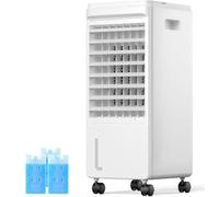 Swamp Refroidisseur d'air portable avec 4 roues universelles, poignée intégrée, coussinets de refroidissement amovibles et facile à nettoyer, minuterie intelligente de 7 heures 14