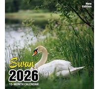 Swan 2026 Calendar: Elegant waterfowl captured in serene lake settings