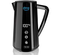 Swan Alexa Bouilloire Électrique Intelligente WIFI Smart Kettle 1,5 L, Temperature Reglable, Noir, Sans fil, Fonction Garder Au Chaud, Paroi Isolé Acier Inoxydable, 1800 W, SK14650BLKNEU
