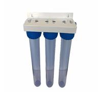 Swan Batterie à Trois Tasses Porte Filtre 20" y Compris Support et Clé pour Installations Filtration d'Eau pour Sédiments et Bloc de Carbone