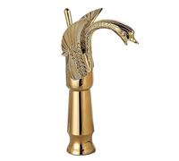 Swan Golden Faucet Washbasin Taps Single Handle Bathroom Sink Faucet Mixer In The Bathroom Black Washbasin Faucet(Golden High)