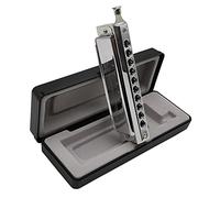 Swan Harmonica chromatique 10 trous 40 tons en do argenté avec coque en acier inoxydable pour adultes, étudiants, débutants, joueurs professionnels et amateurs d'harmonica