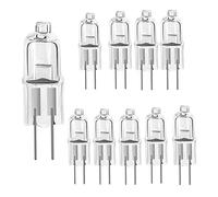 Swan Lot de 10 capsules halogènes transparentes 12 V 20 W 2 broches G4 à intensité variable Blanc chaud