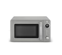 Swan Micro-onde numérique rétro 20L, 5 niveaux de puissance, 12 préréglages de cuisson automatique, décongélation par poids ou temps, affichage LED, 800 W, gris, SM4425GRY