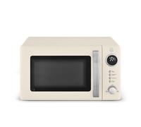 Swan Micro-onde numérique rétro 20L, 5 niveaux de puissance, 12 préréglages de cuisson automatique, décongélation par poids ou temps, affichage LED, 800 W, crème Chantilly, SM4425CRM