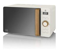 Swan Nordic Micro-ondes Numerique 20 L, 6 Niveaux de Fonctionnement, 800 W Puissance, Minuterie 30 min, Nettoyage Facile, Mode Degiv
