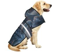 Swan On The Lake Manteau de pluie imperméable pour chiens de petite, moyenne et grande taille avec bandes réfléchissantes et sangle ventrale réglable