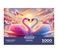 Swan Puzzle 1000 Pièces Cadeau Unique Jeu Éducatif Challenge Toy À De Qualité Supérieure Peinture Art pour Adultes Et Enfants À Partir De 14 Ans 70x50cm/1000pcs
