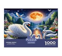 Swan Puzzle 1000 Pièces Cadeau Unique Jeu Éducatif Défi Jouet À De Qualité Supérieure Peinture Art pour Adultes Et Enfants À Partir De 12 Ans 70x50cm/1000pcs
