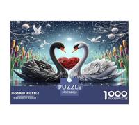 Swan Puzzles 1000 Pièces Cadeau Unique Jeu Éducatif Challenge Toy À De Qualité Supérieure Peinture Art pour Adultes Enfants 38x26cm/1000pcs