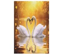 Swan Puzzles en Bois 1000 Pièces Adultes, Poster Jigsaw Puzzle, Design Unique Jouet ÉduChatif pour Adolescents Et Enfants （78×53cm）