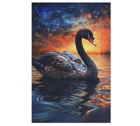 Swan Puzzles en Bois 1000 Pièces Adultes, Poster Jigsaw Puzzle, Design Unique Jouet ÉduChatif pour Adolescents Et Enfants （78×53cm）