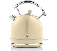Swan Bouilloire Retro SK14630CNEU – 1,8 L, Inox sans BPA, Sans fil, Résistance cachée, 3000, Crème