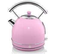 Retro Bouilloire, 1,8 L, Acier Inoxydable sans BPA, Résistance Cachée, sans Fil 3000 Rose SK14630PNEU