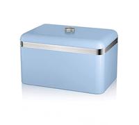 Swan Retro SWKA1010BLN Boîte à Pain, Capacité 18 Litres, Récipient en Métal pour le Pain et les Petits Pains Frais Plus Longtemps, Design Vintage, Bread Bin, Bleu