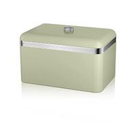 Swan Retro SWKA1010GN Boîte à Pain, Capacité 18 Litres, Récipient en Métal pour le Pain et les Petits Pains Frais Plus Longtemps, Design Vintage, Bread Bin, Vert