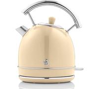 SWAN SK14630CNEU Bouilloire électrique rétro 1,8L Vintage Arrêt automatique sans fil, Acier inoxydable Crème