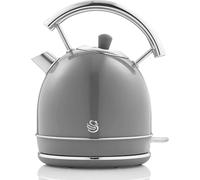 SWAN SK14630GRNEU Bouilloire électrique rétro 1,8L Vintage Arrêt automatique sans fil, Acier inoxydable gris