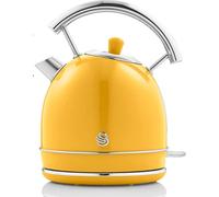 SWAN SK14630YELNEU Bouilloire électrique rétro 1,8L Vintage Arrêt automatique sans fil, Acier inoxydable jaune