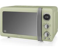 SWAN SM22030GNEU Micro-ondes Rétro Numérique 20L, 5 niveaux de puissance, décongélation, minuterie Vert