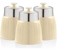 SWAN SWKA1024CN Set rétro 3 boîte de rangement 1,2 L étanche, épices thé café design vintage crème
