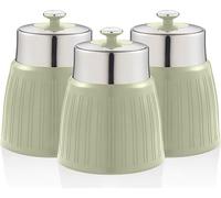 SWAN SWKA1024GN Retro Set 3 Boîte de rangement 1,2 L hermétique, épices thé café design vintage vert