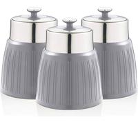 SWAN SWKA1024GRN Retro Set 3 Boîte de rangement 1,2 L hermétique, épices thé café design vintage Gris