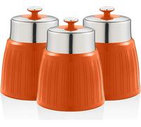 SWAN SWKA1024ON Set rétro 3 boîte de rangement 1,2 L étanche, épices thé café design vintage orange