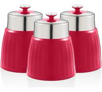 SWAN SWKA1024RN Set rétro 3 boîte de rangement 1,2 L étanche, épices thé café design vintage rouge
