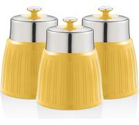 SWAN SWKA1024YELN Set rétro 3 boîte de rangement 1,2 L étanche, épices thé café design vintage jaune