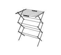 SWAN SWLC1002BLKN Séchoir à Linge en accordéon Ultra-Compact à 3 étages avec 10 m d'espace de séchage, Plusieurs hauteurs, Design Pliable, capacité de Charge de 15 kg, Noir