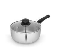 Swan SWPS5028SS Townhouse Casserole en acier inoxydable avec couvercle en verre 16 cm Compatible avec tous types de plaques (y compris l'induction) Passe au lave-vaisselle Acier inoxydable