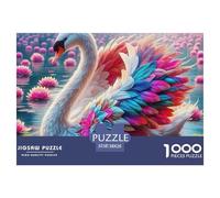 Swan with Wings Spread on Lily Pond Carton Durable Jeu Interactif Amusant, Parfait pour Améliorer Les Capacités De Réflexion Et La Concentration 38x26cm/1000pcs