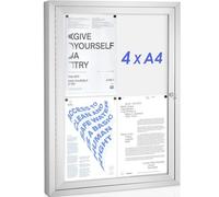 SWANCROWN Panneau affichage exterieur, 4 x A4, Mural, Vitrine affichage A2