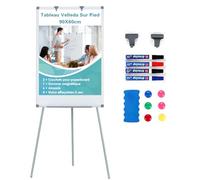 SWANCROWN Paperboard 90 x 60 cm, Hauteur réglable, Tableau velleda sur pied