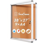 SWANCROWN Tableau d'affichage, 9 x A4, mural, Vitrine affichage, 98x72cm