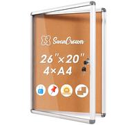 SWANCROWN Tableau d'affichage mural 4 x A4, Panneau affichage liege