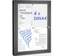 SWANCROWN Vitrine d'affichage 4 x A4, Panneau Affichage Exterieur Etanche