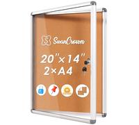 SWANCROWN Vitrine d'affichage intérieur, 2 x A4, Tableau affichage liege