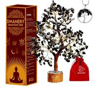 Swanery L'arbre de vie en tourmaline noire est un arbre en cristal fait à la main qui favorise l'énergie positive, la richesse, la prospérité et la croissance spirituelle. Parfait pour la décoration
