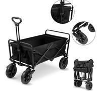 SWANEW Bollerwagen pliable capacité de charge jusqu'à env. 100 kg - noir Bollerwagen pliable chariot de plage chariot à main chariot pour appareils pliable enfants excursion