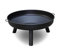 SWANEW Brasero d'extérieur Ø 82,5 cm, grand brasero avec poignées, brasero de qualité supérieure pour balcon, cour, cheminée, terrasse, camping, Noir