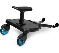 SWANEW Buggy Board avec siège Kiddy Board Marchepied universel Marchepied 360°Deux roues Design Poussette Accessoires Pédale auxiliaire Bleu
